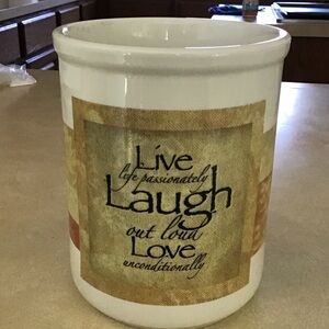 Inspirational White Ceramic Utensil Holder